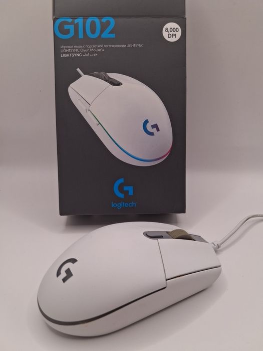 Mouse Gaming Logitech G102 Lightsync Alb RGB 8000 DPI cu cutie