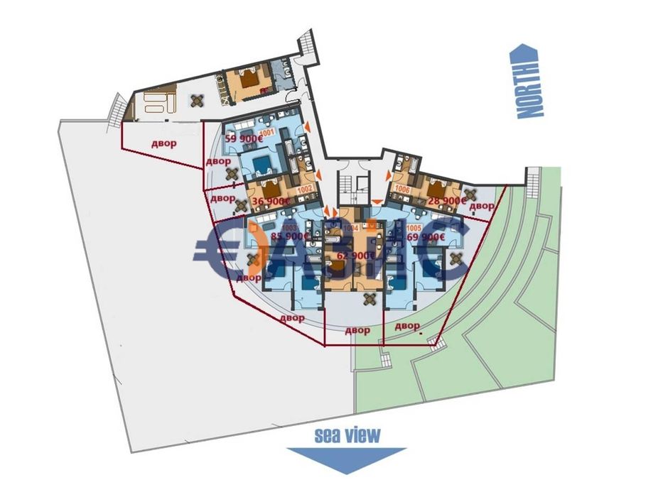 Апартамент с 2 спални и двор (59 кв.м) в жилищна сграда „Вила
