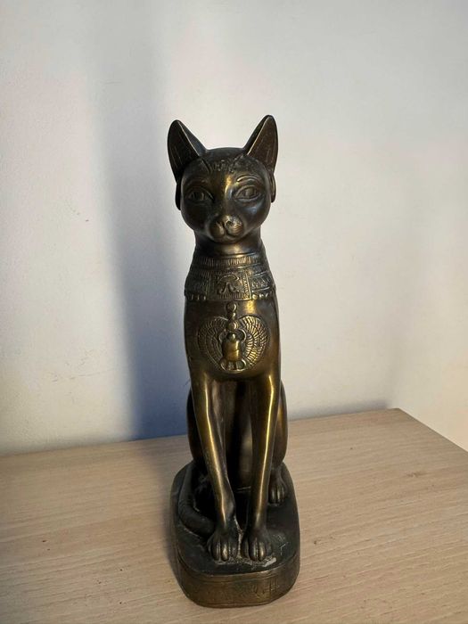 Statuetă Bastet pisică egipteană – decor Egipt antic, aprox. 20 cm