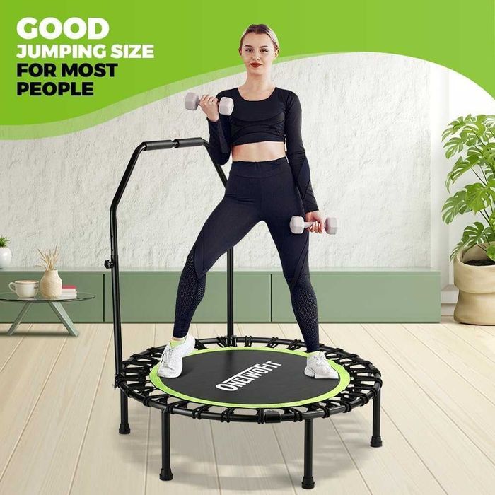 Trambulină pliabilă pentru adulți ONETWOFIT, mini-trambulină de fitness (101/107/114 cm)