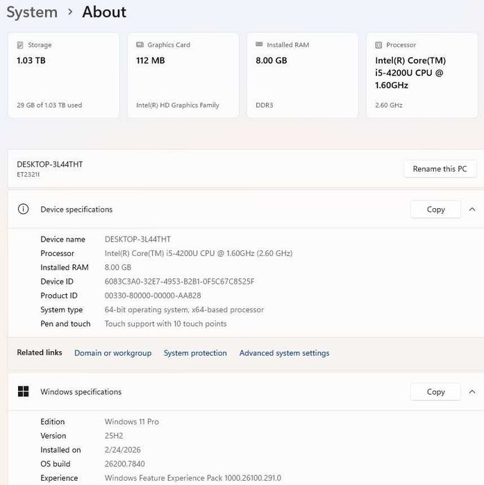 Asus All-in-one PC ET2321I, 23inch, i5-4200u, 8gb ddr3, 128ssd+1tb hdd