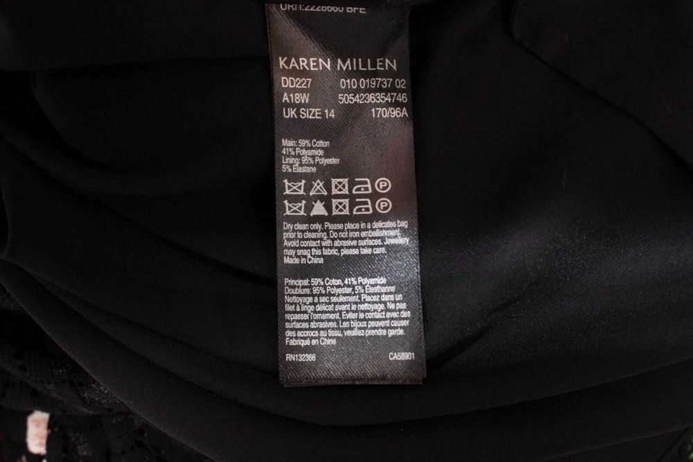 Karen Millen дамска рокля от черна дантела с бродерия 42