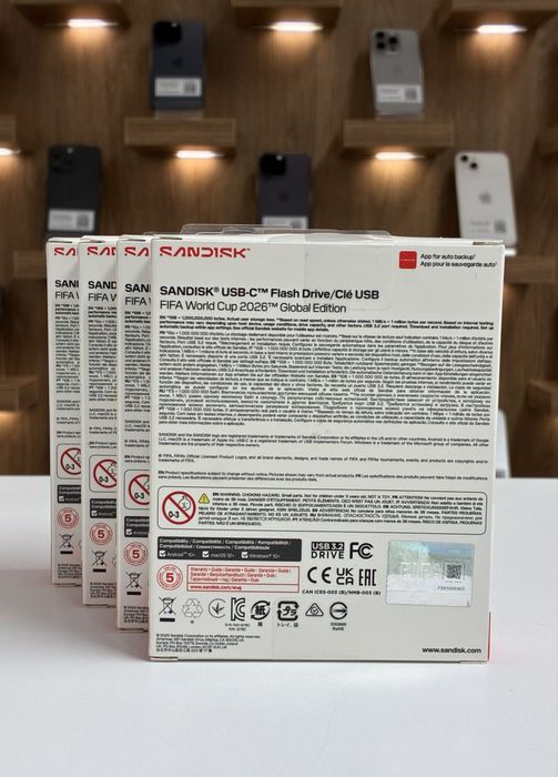 SanDisk 64GB, USB 3.2 Gen 1, Tip C, Editie FIFA WorldCup 2026, 300MB/s