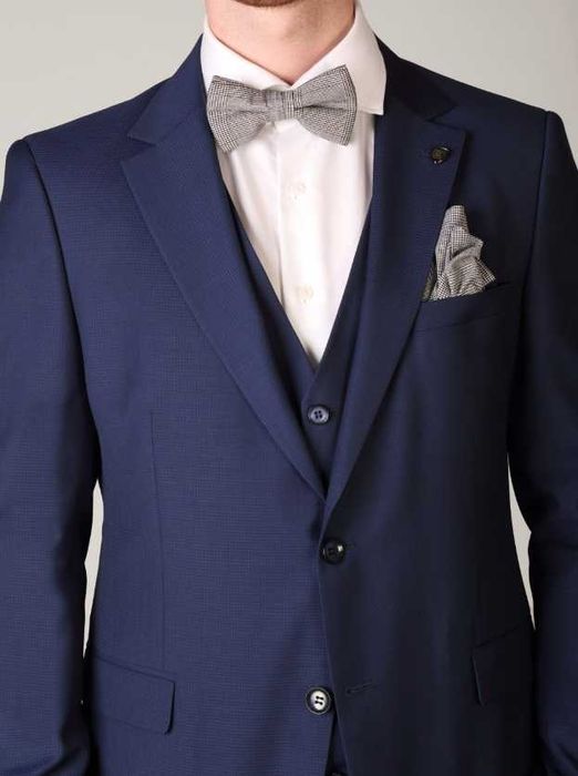 Costum slim 46 S DIGEL material premium respirabil albastru