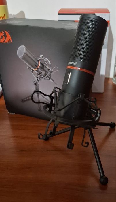 Microfon Redragon Blazar, cu stand, Negru