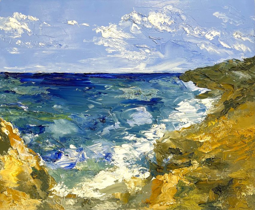 Следобед край морето, маслени бои върху платно, 46х38