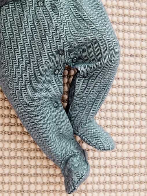 Pijama intreaga eleganta cu papion, 86cm, 12-18 luni