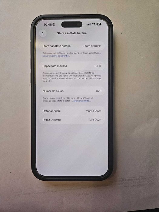 iPhone 15 Pro Max • 256 GB • Baterie 85% • Huse + Folii + Cutie