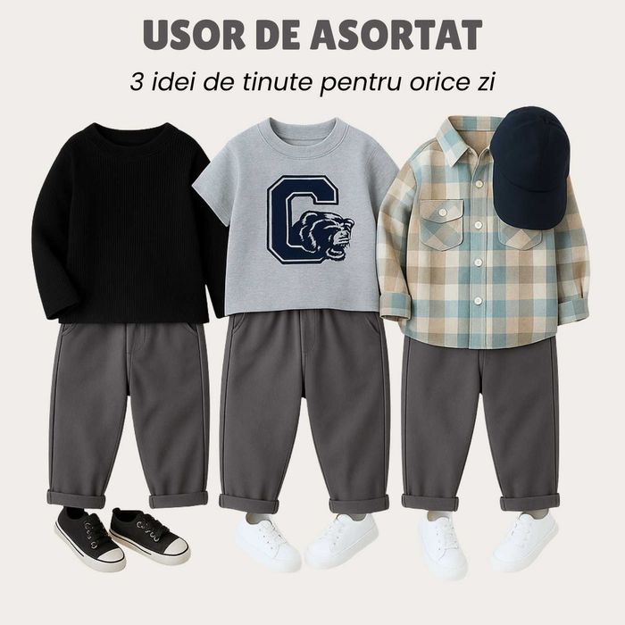 pantaloni baieti, primavara-vara, 140 cm, 3 culori, calitate super
