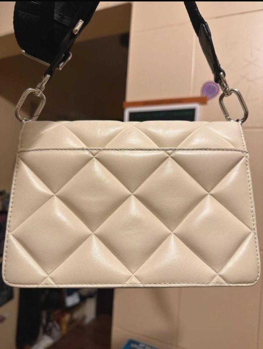 Geanta FURLA 1927 SOFT Mini CROSSBODY Q8000 White Cotton Nero, ca noua