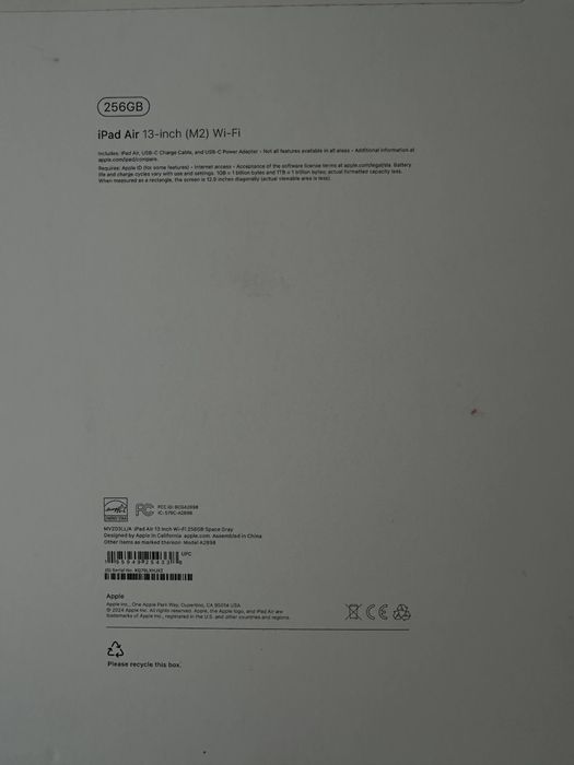 iPad Air 13” (2024), 8ГБ/256 ГБ, Space Gray