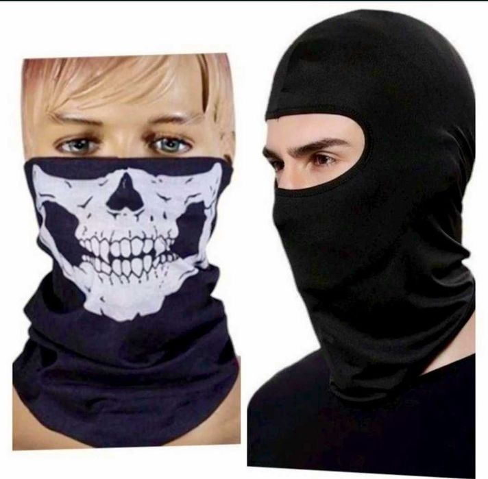 Masca schelet / cagulă moto neagra preț pe bucata