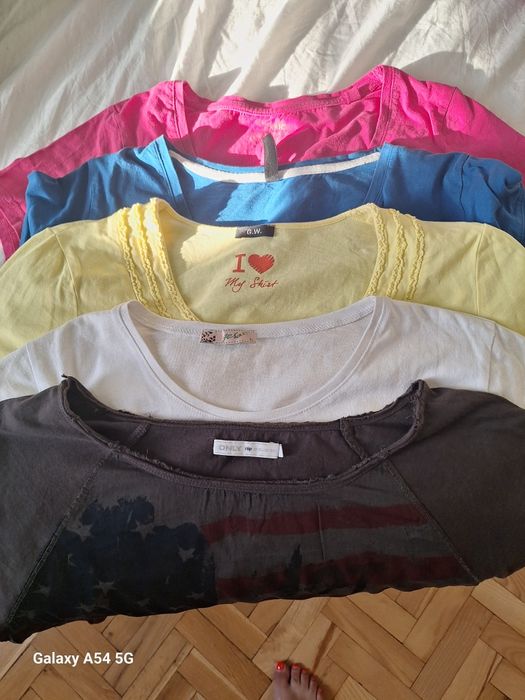 Лот от 5 бр.дамски тениски,размер L,100%памук