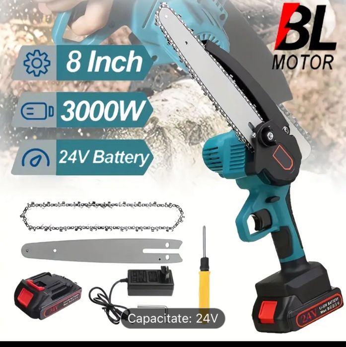 Mini drujba cu baterii  / mini fierastrau cu lama lunga 8 inch /20 cm