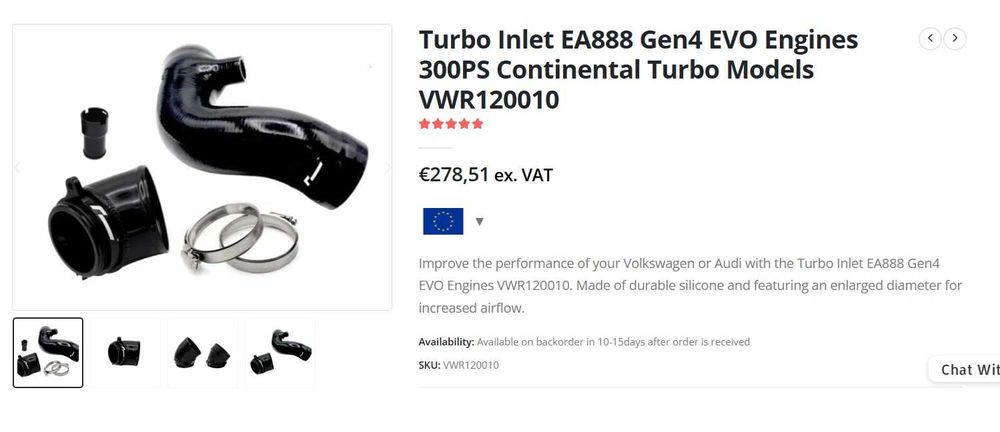 Kit Turbo Garrett GT2563s 550hp - Golf 8 GTI, Octavia RS, Kodiaq RS