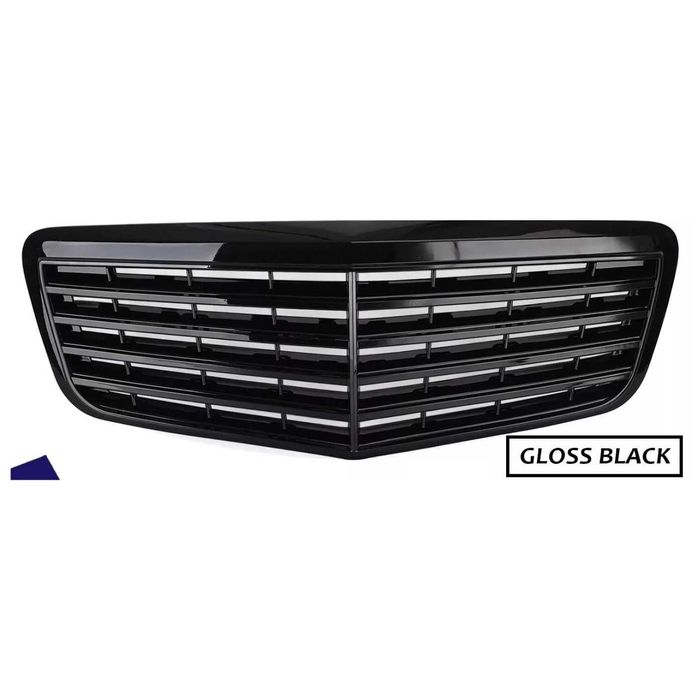 Черна решетка за Mercedes E-Class W211 Facelift (2007-2009) – Gloss Black, черен гланц w211 фейс, амг, amg