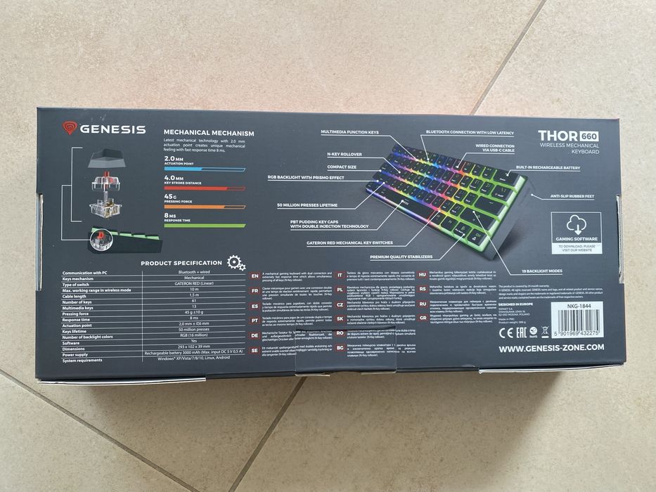 Безжична геймърска клавиатура Genesis Thor 660