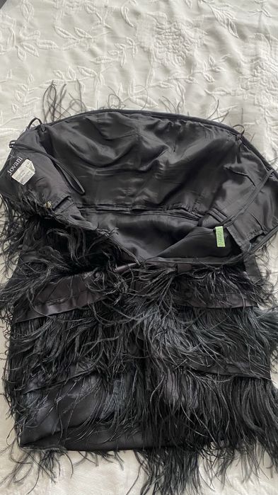 Пролам платье-мини с перьями, б/у