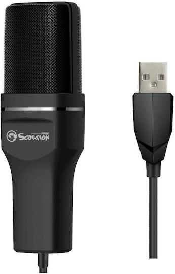 Microfon Marvo Mic-3, USB, Portabil cu trepied reglabil la 270’ Negru