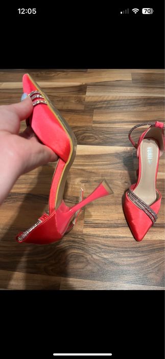 Pantofi eleganți roz cu toc – mărimea 38 – purtați o singură dată