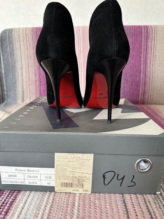 Туфли батильоны замша черные