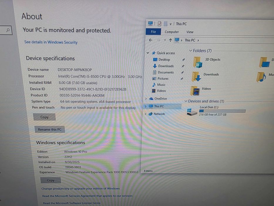 Vand unitate pc calculator/Sff/NAS HP elitedesk 800 G4 i5 8500