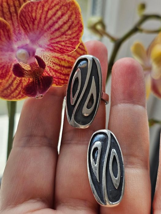 Нов сребърен комплект Ин и Ян