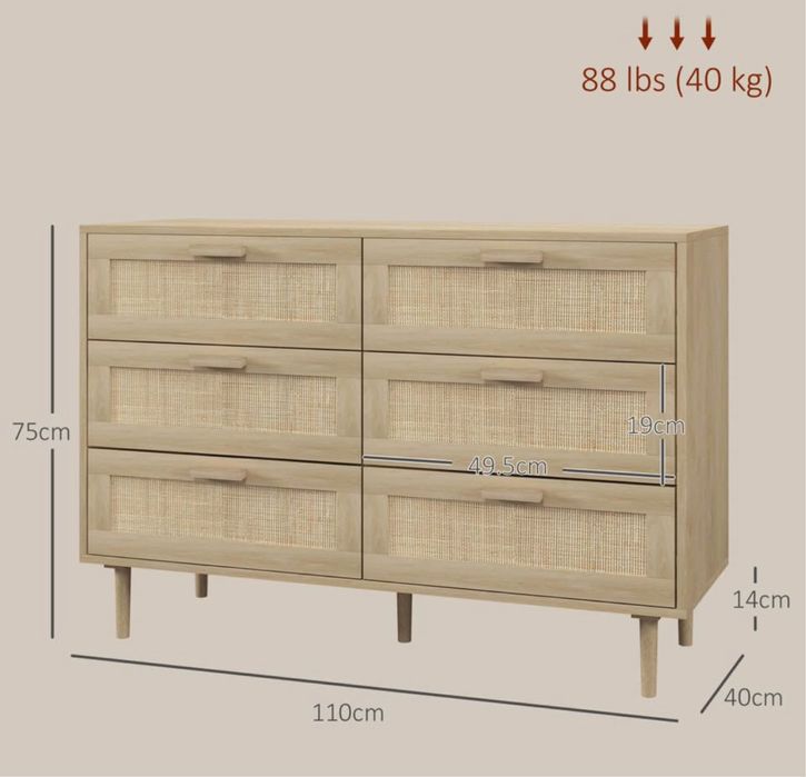 Comodă cu 6 sertare