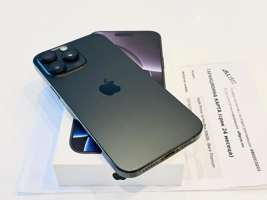 Apple iPhone 16 Pro Max 256 GB Black  Перфектен! Гаранция!