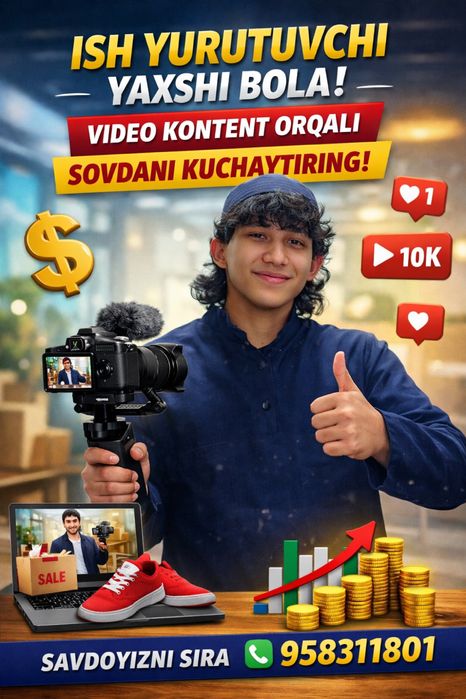 Ishchi oshhona dokon aksesuar dokon video oluvchi sovda kuchaytirsh