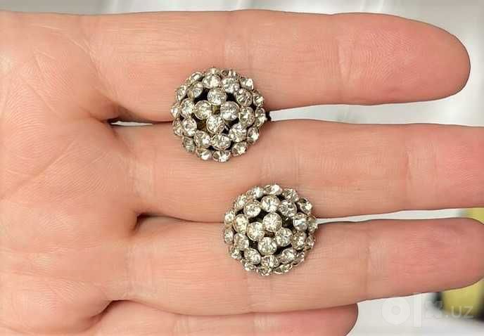 Серьги серебро 875 проба со звездой