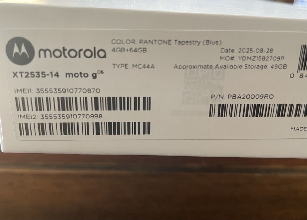 Нов телефон Motorola g06 неразопакован