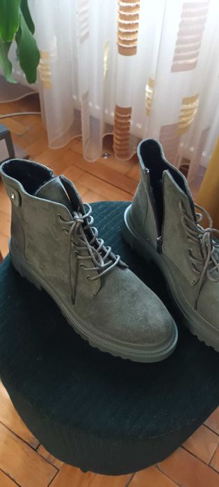 Ghete kaki, piele, noi, pentru dama