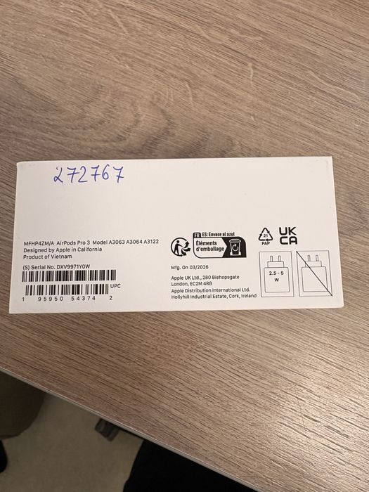Vand Airpods PRO 3 SIGILATE