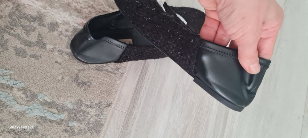 Balerini negri eleganti Zara m37 material textil