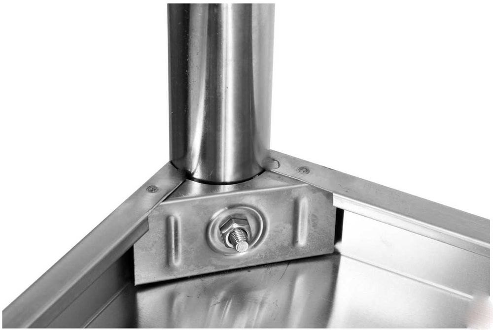 Masă Inox 1600x700x850 mm cu Rebord si Poliță Inferioară Demontabilă