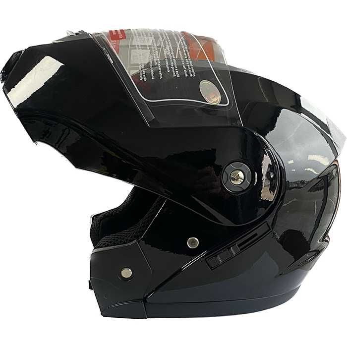 Каска за мотор тип модуларна, черна гланц