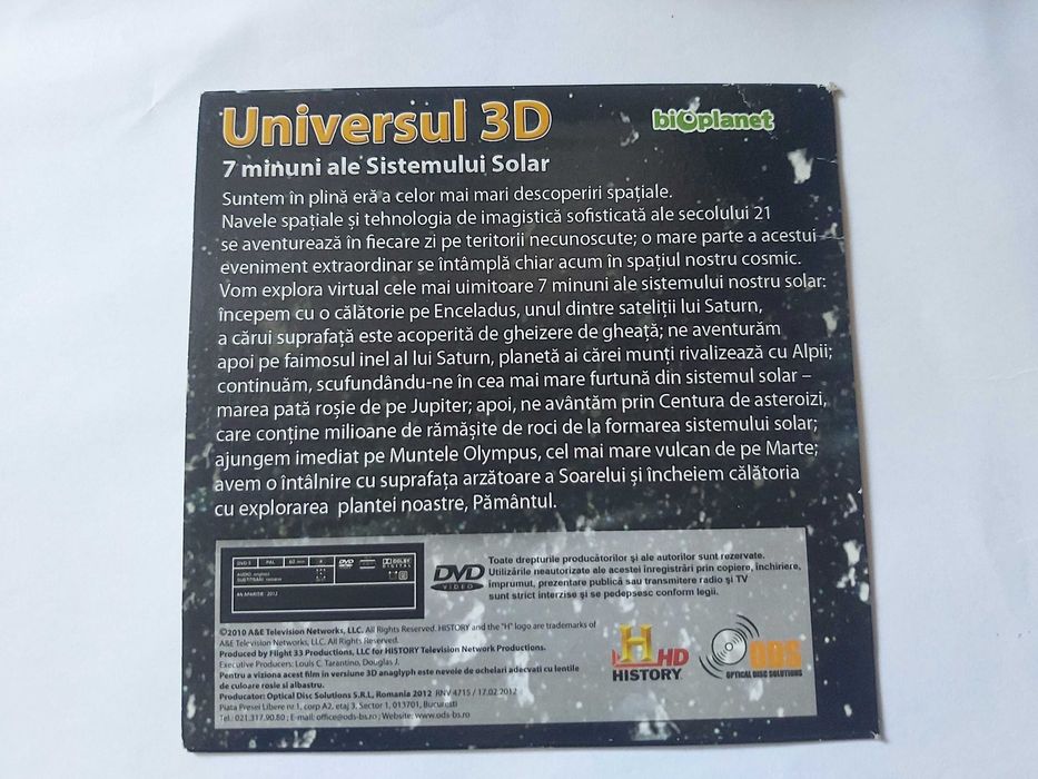 Documentar despre univers in format fizic DVD