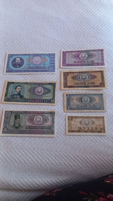 Vand lot complet de 7 bancnote an 1966, stare f frumoasa