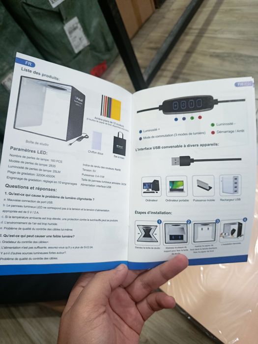 Fotoboks 40×40 sm o‘lchamdagi yoritgichli, predmet va professional sur
