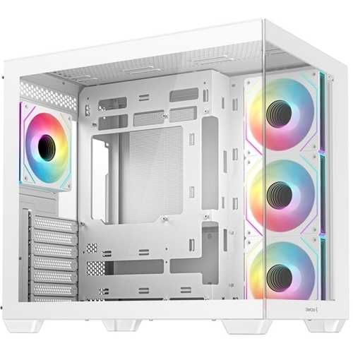 Carcasă Gaming DeepCool CG530 4F White ARGB Panoramică | 4 Ventilatoare PWM | USB-C | Garanție 24 Luni