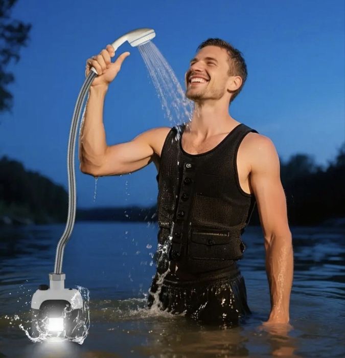 Преносим къмпинг душ с батерия