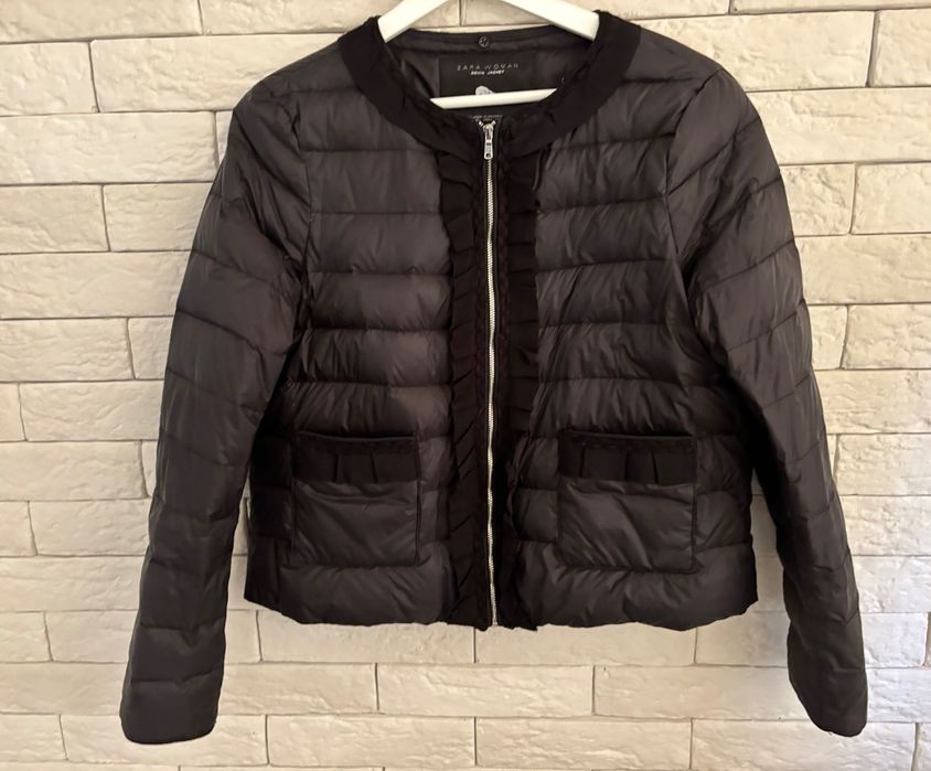 Стилно черно яке ZARA гъши пух