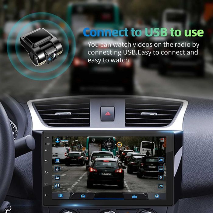 9” 2-DIN мултимедия с Android 14, 4G/LTE, RDS, 6/128GB