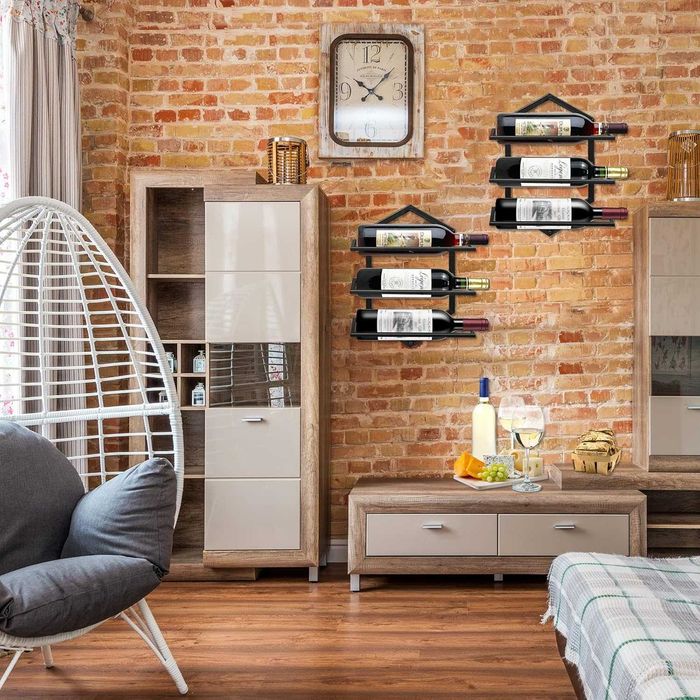 Suport sticle vin, sampanie, Giyprpi, 3 sau 11 sticle 750ml, pe perete