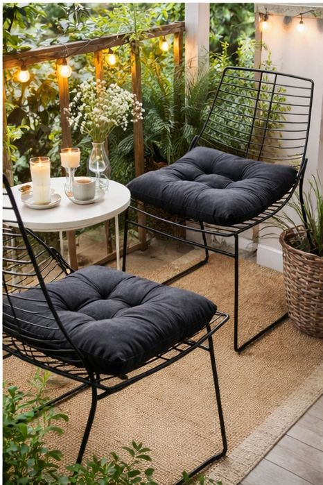 Set 2 scaune design METALMOBIL Net – metal negru, stil modern