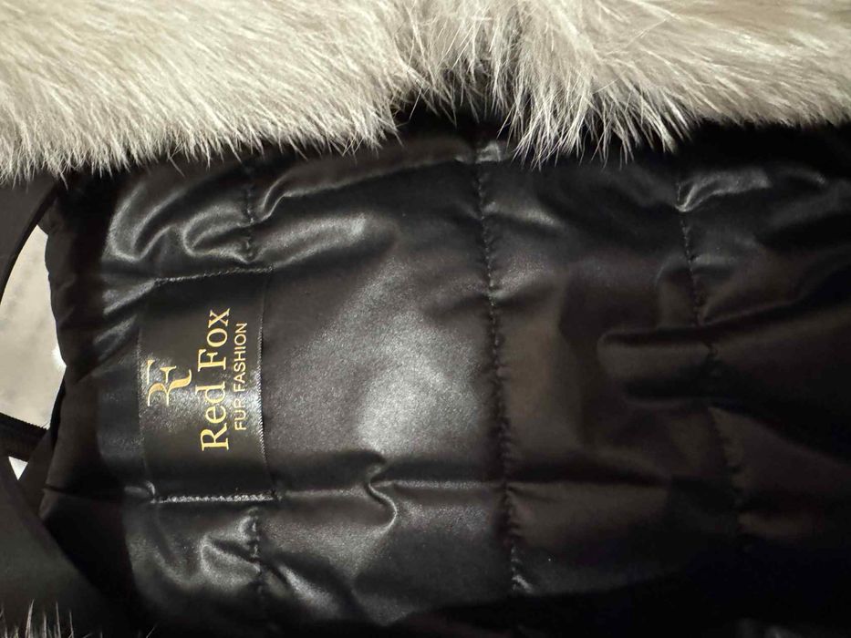 Geaca parka guler blana din vulpe polara natural