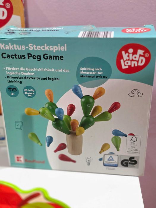 Дървени игри  С геометрични формички,  1+ години