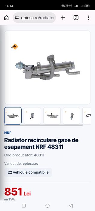 Răcitor gaze Audi A4 B7 2.0 BRD