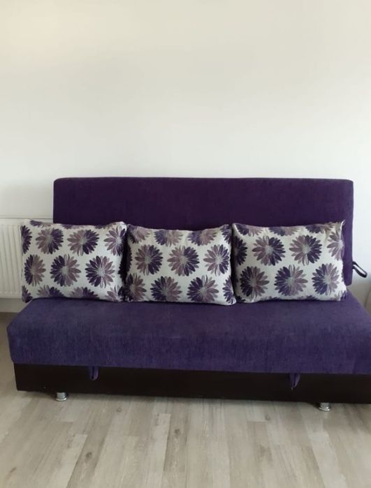 Canapea extensibila 3 locuri, lada depozitare, stofa 200x80 cm